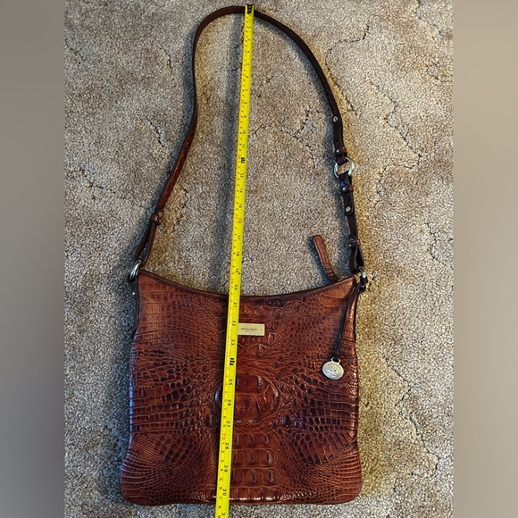 Brahmin Croc-Embossed Leather Crossbody - Brown - Picture 6 of 7